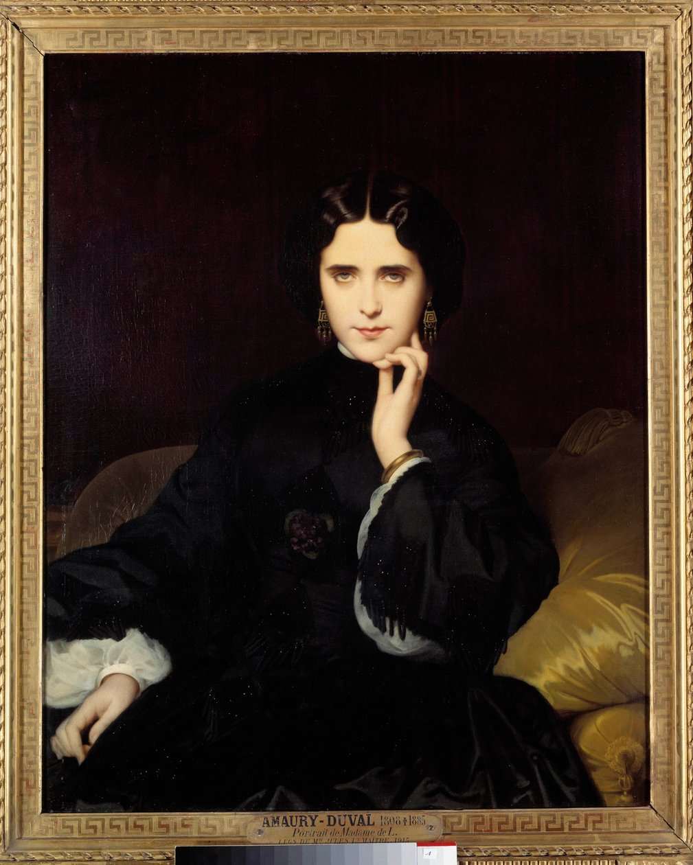 マダム・ド・ロインズ（1837-1908）の肖像 彼女は重要な文学的・政治的サロンを開いていた。Eugene Amaury-Duval（1808-1885）による絵画 1862 Sun.0,82x1m。パリ、オルセー美術館（Musee d