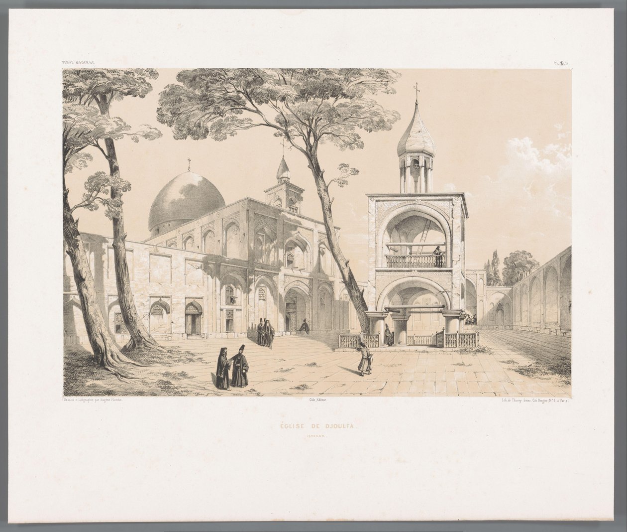 イスファハンのヴァンク大聖堂 Église de Djoulfa Ispahan (オブジェクトのタイトル) ペルシャの風景（シリーズタイトル） ペルセ・モダン（シリーズタイトル） 作： ウジェーヌ・フランディン