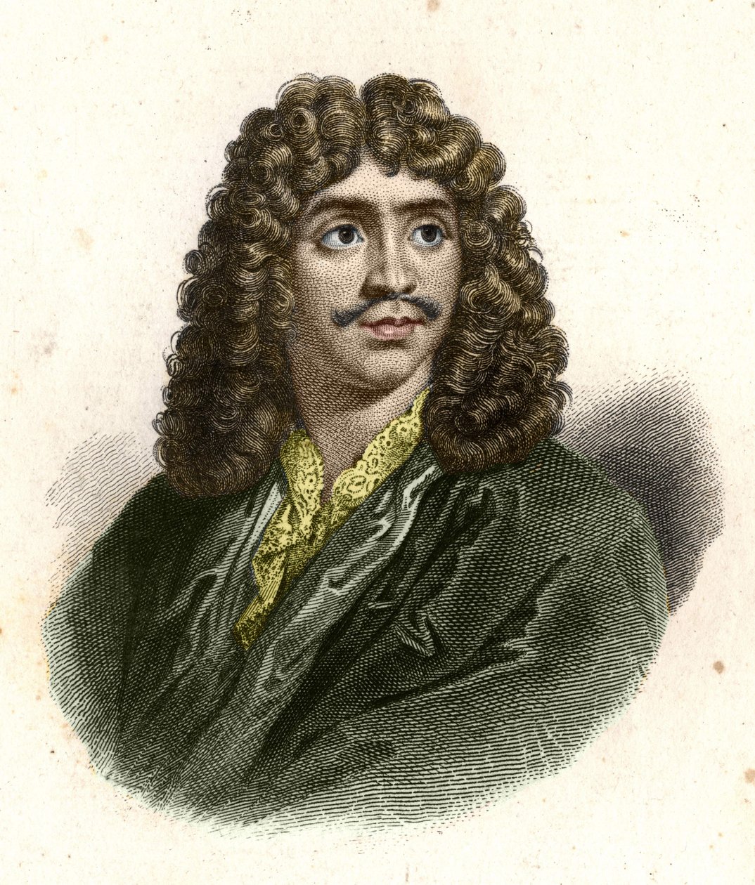 Jean Baptiste Poquelin dit Molière (1622 - 1673) Giraut が彫ったもの。 作： ウジェーヌジロー