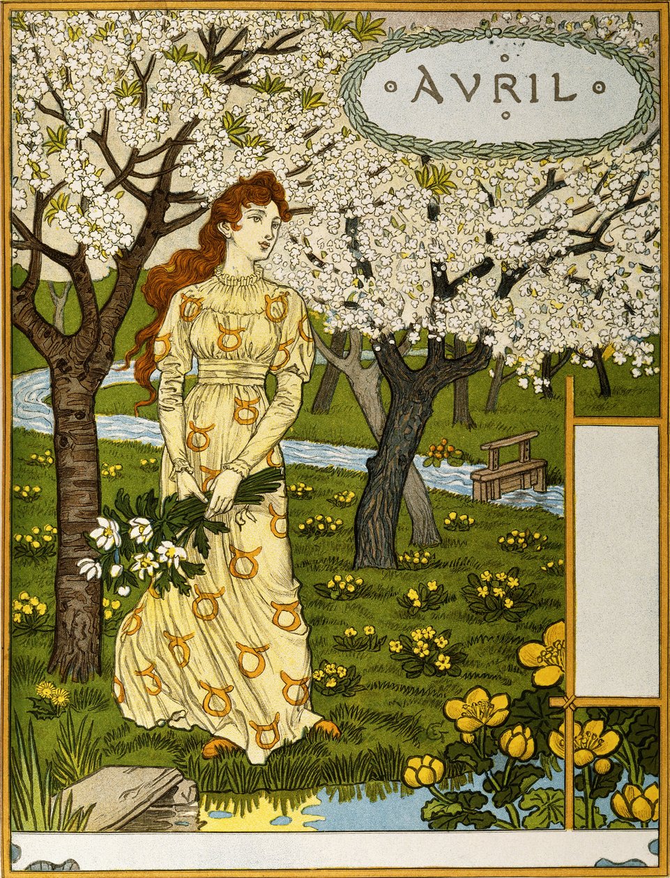 4月、美術のポルトフォリオ「ルモワ」のイラスト、1896年 作： ユージーン・グラセット