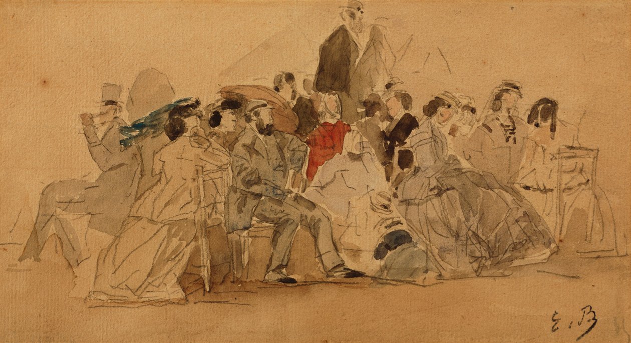 ビーチでの午後、1865年頃 作： ユージン・ルイ・ブーダン