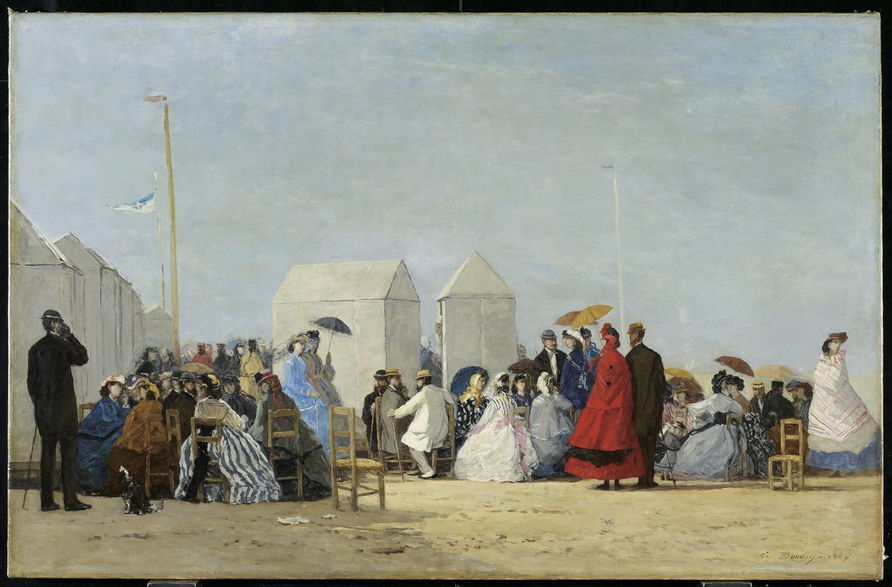 トルビル近くのビーチ、1864年 作： ユージン・ルイ・ブーダン