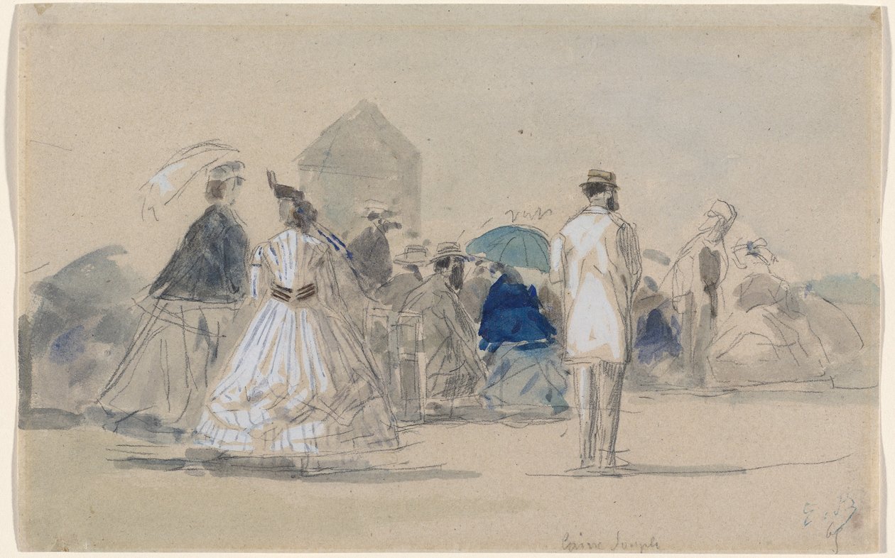 ビーチのクリノリン、c。 1865年。 作： ユージン・ルイ・ブーダン