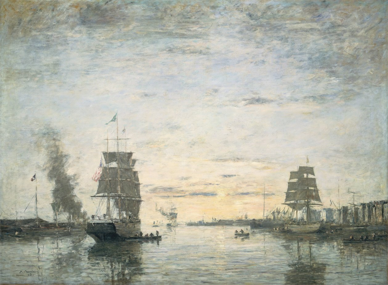 港への入り口、ル アーブル、1883 年。 作： ユージン・ルイ・ブーダン