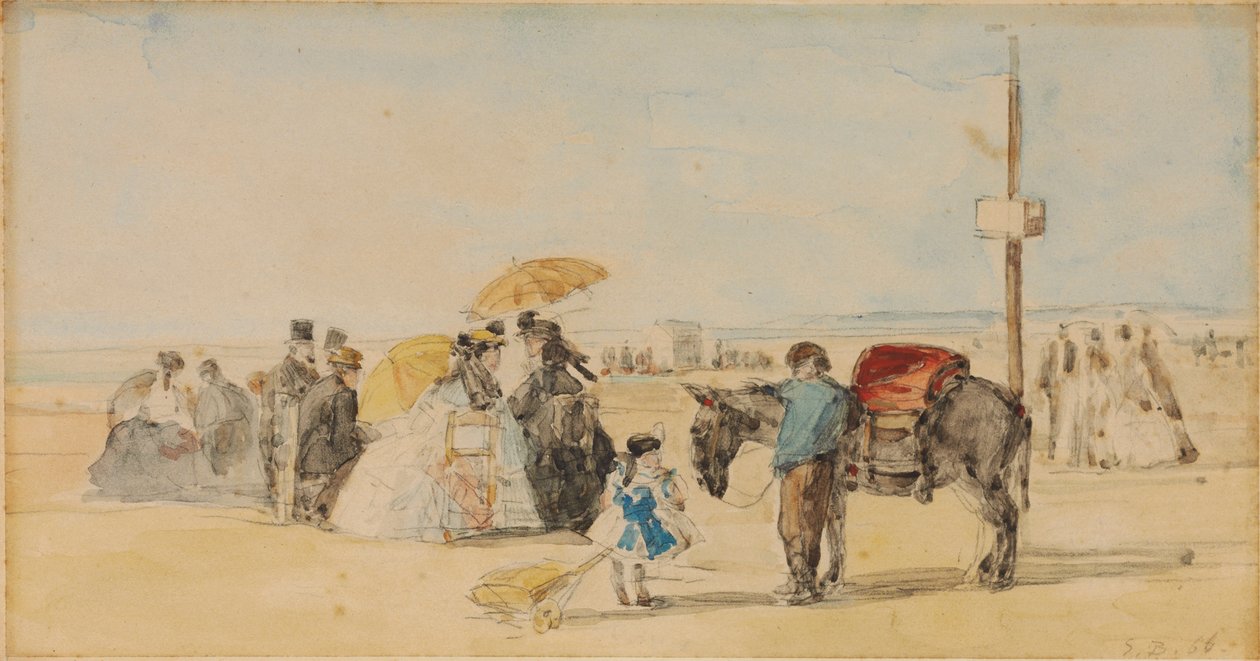 浜辺、1866 作： ユージン・ルイ・ブーダン