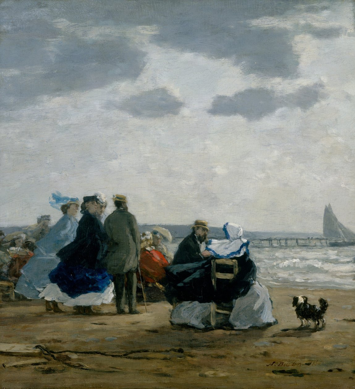 オンザビーチ、ディエップ、1864年。 作： ユージン・ルイ・ブーダン