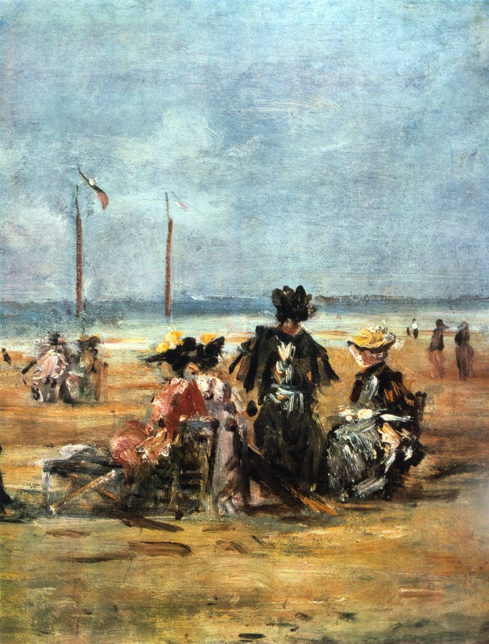 浜辺、詳細、1880 作： ユージン・ルイ・ブーダン