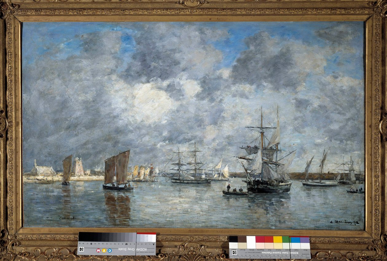 カルナレの港 Eugene Louis Boudin (1824-1898)の絵画。1872.薄暗い。0.55 x 0.89 m パリ、オルセー美術館 作： ユージン・ルイ・ブーダン