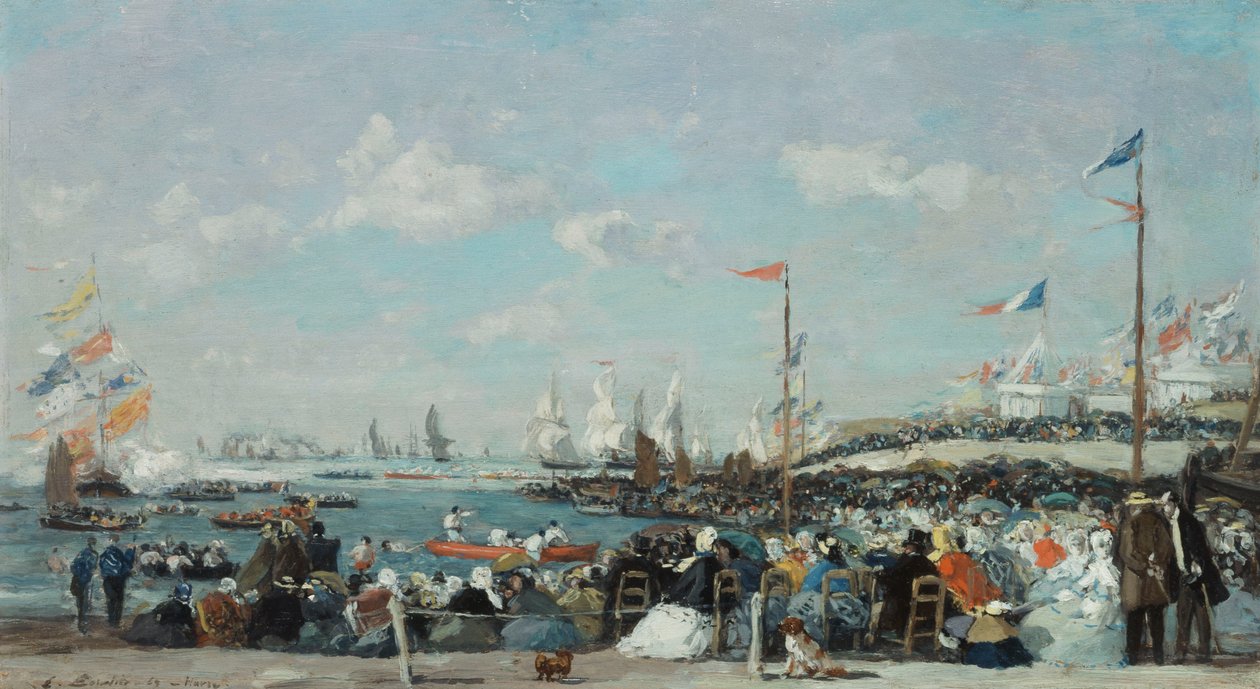 ルアーブルのレガッタ、1869年 作： ユージン・ルイ・ブーダン