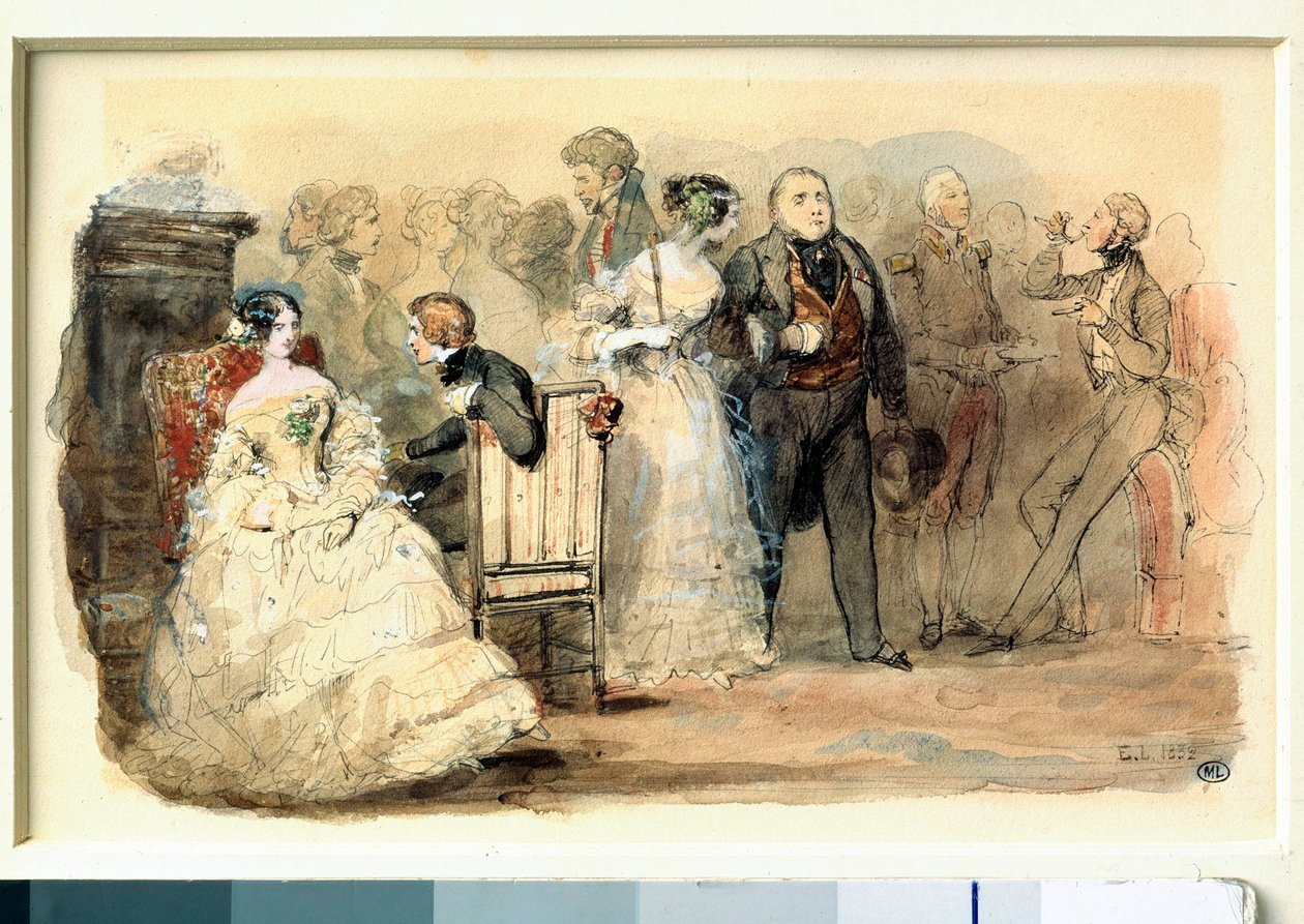 ルイ・フィリップの下でのレセプション ウジェーヌ・ラミ（1800-1890）の水彩画 作： ユージン・ルイ・ラミ