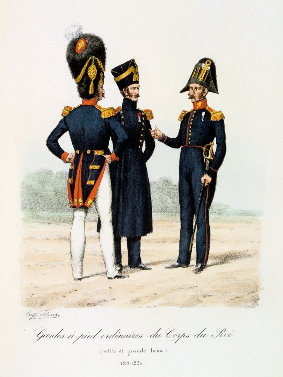 王の軍団の通常のフットガード、大小の衣装、1817年から30年 作： ユージン・ティトー