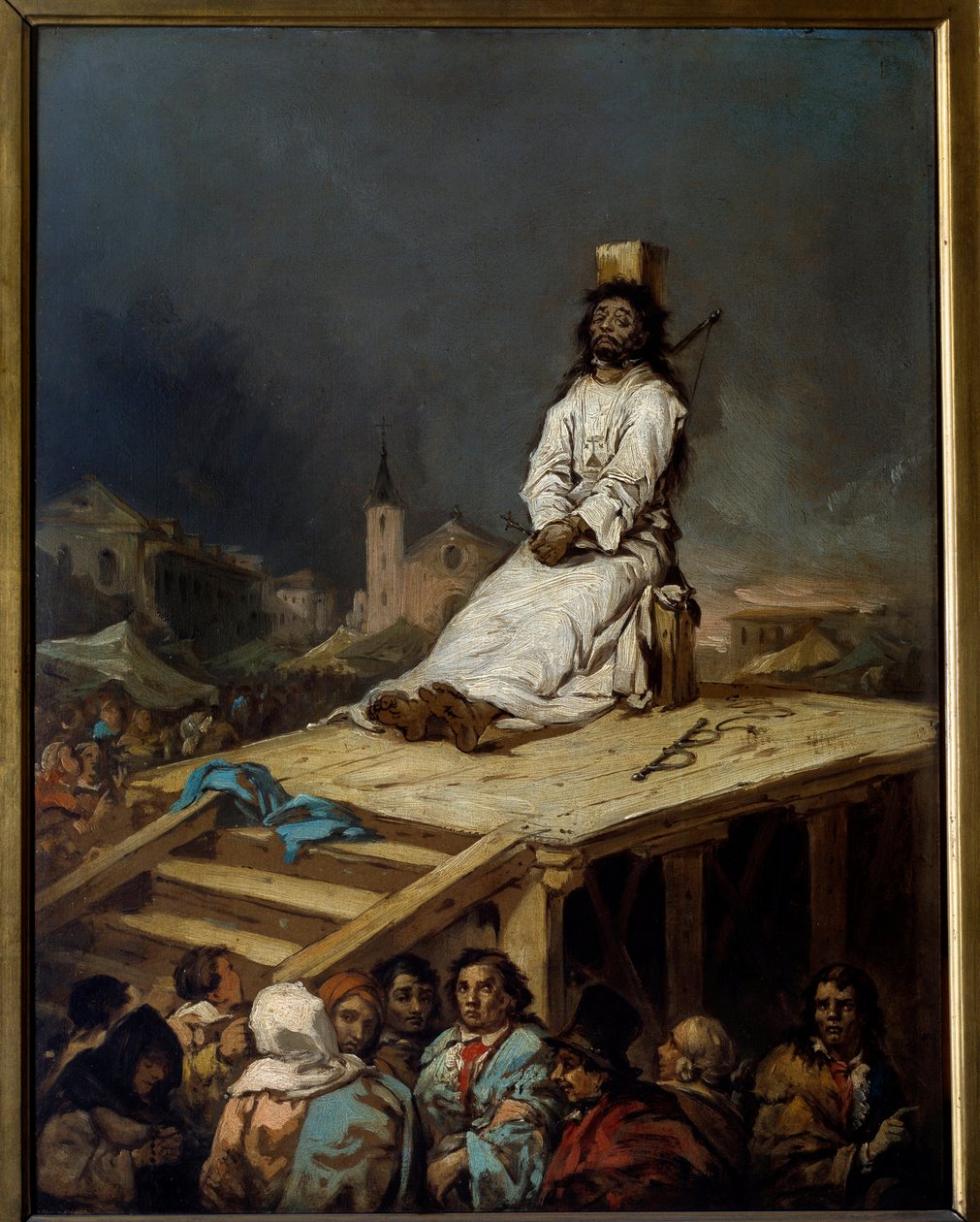 異端審問の様子「ウジェニオ・ルーカス・イ・ベラスケス（1817-1870）の絵画 19世紀 日0,53x0,41 m リール、ボザール美術館（Musee des Beaux Arts 作： ユージェニオ・ルーカス・ベラスケス