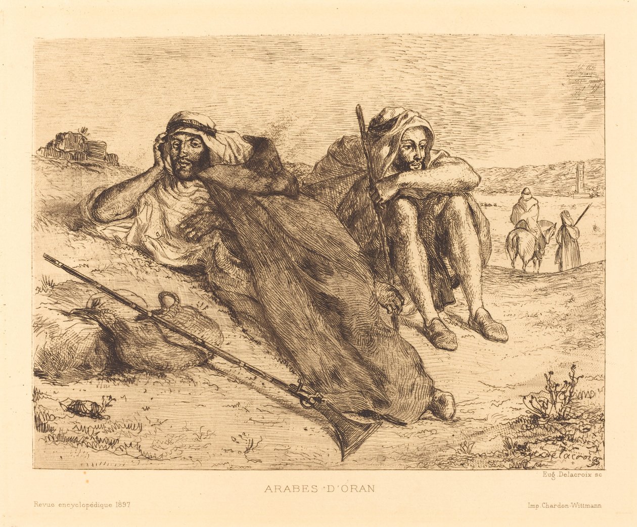 オランのアラブ人、1833年。 作： ウジェーヌ・ドラクロワ