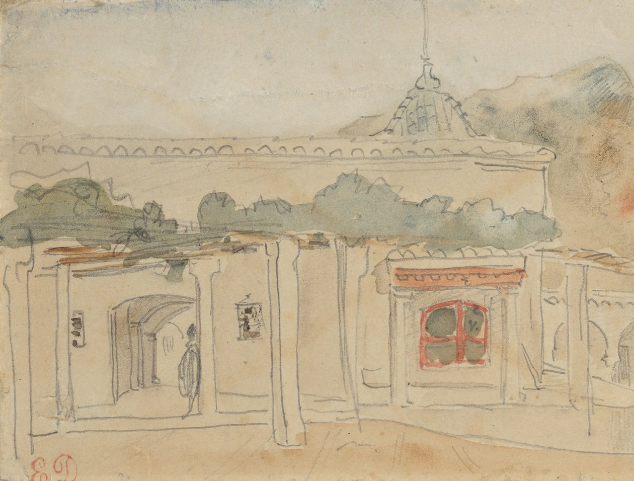 戸口の図、1832 年。 | アートプリント