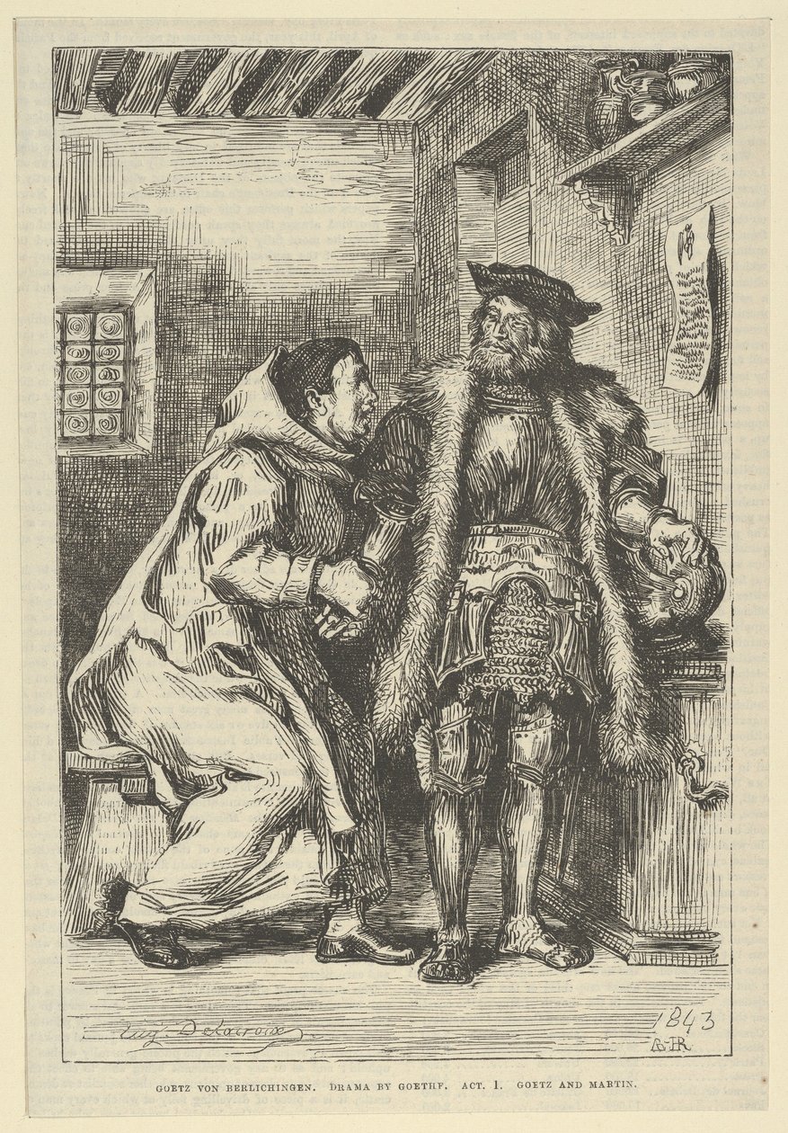 Goetz と Friar Martin、1845 年以降、1845 年以降。 作： ウジェーヌ・ドラクロワ