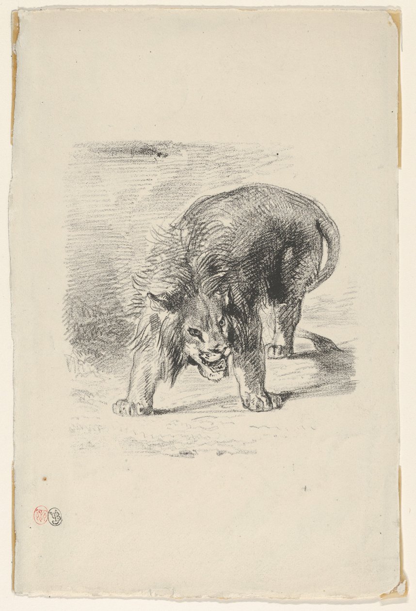 立っているライオン, 1833., 1833. 作： ウジェーヌ・ドラクロワ