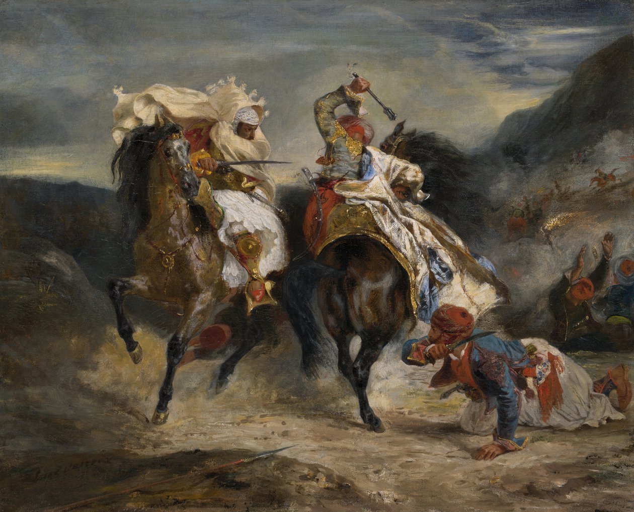 ジャウルとハッサンの戦い、1826年。 作： ウジェーヌ・ドラクロワ