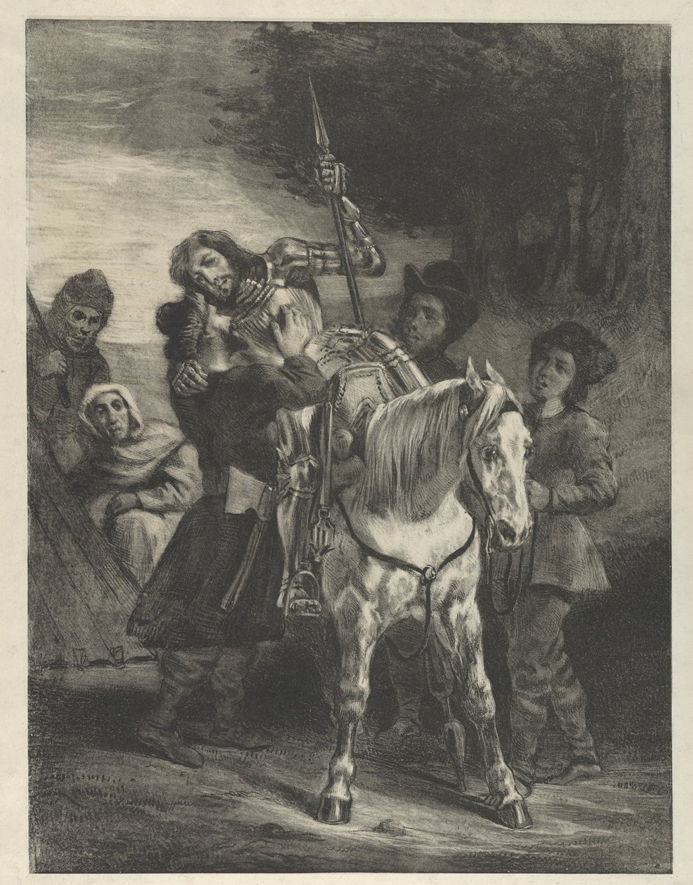 ジプシーに連れ去られた負傷したゲッツ、1836-43., 1836-43. 作： ウジェーヌ・ドラクロワ