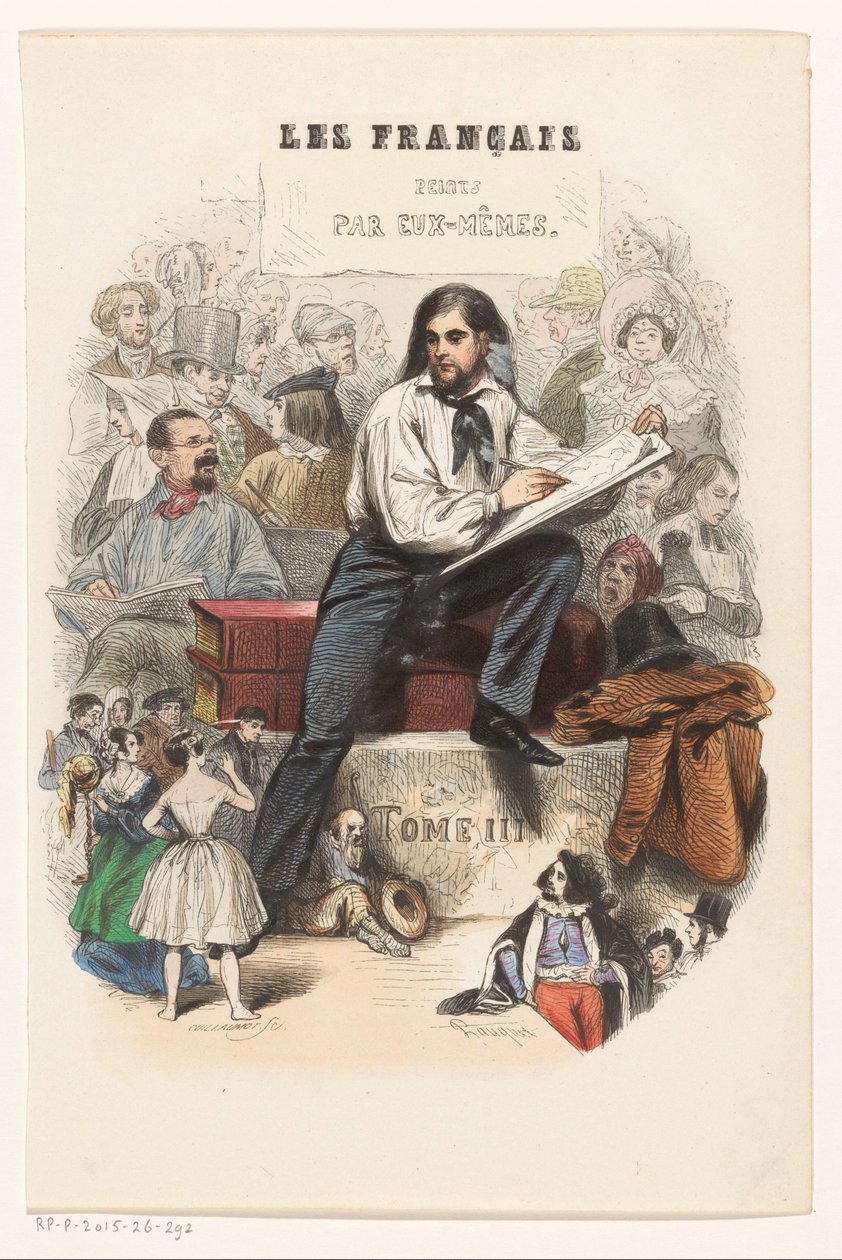 スケッチアーティスト タイトル ページ: Les Français peints par eux-mêmes、1841 年 作： ユージンギヨーモ