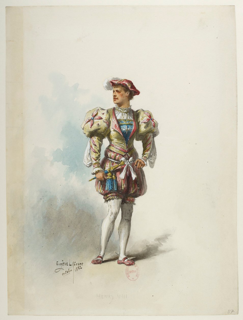 Btv1b84558104 57 - Saint-Saëns - Henry VIII - Maquettes de costumes - Lacoste - 57.衣装 作： ユージン・ラコステ