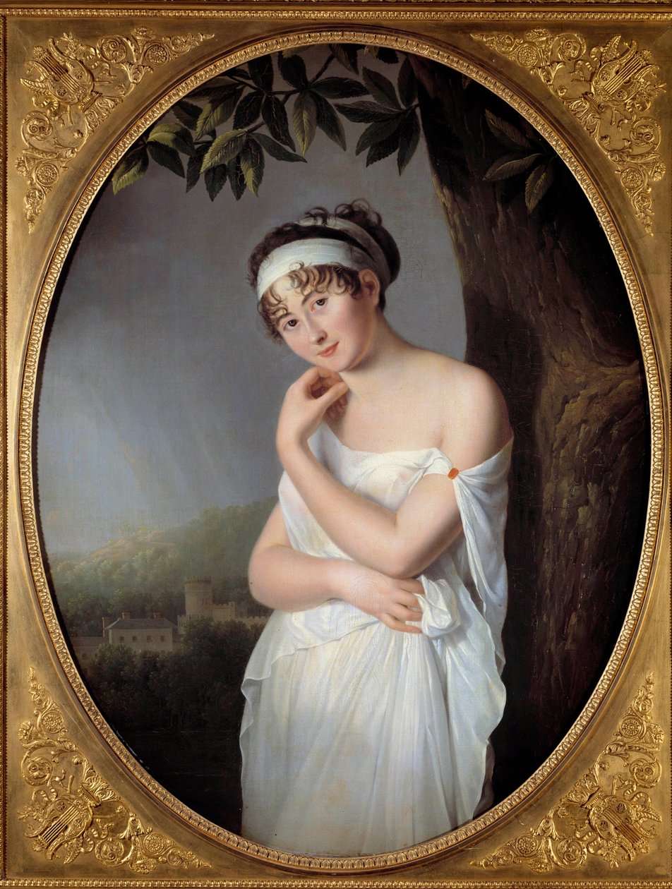 Madame Juliette Recamier (1777-1849), nee Jeanne-Francoise Bernard の肖像 Eulalie Morin (1765-1837) による絵画 1799年 dim.1,15×0,87m。 作： ユーラリー・モリン