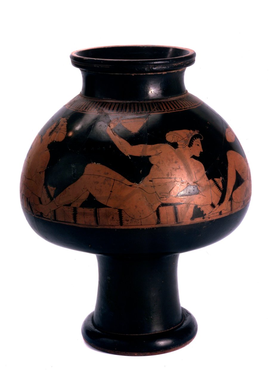 シンポジウムシーンの赤像式ププクテルワインクーラー、古代ギリシャ、c505-c500 BC 作： エウフロニオス