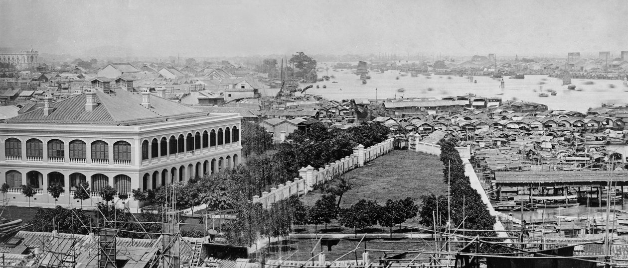1880年代頃のアメリカコンセッショングラウンズとパールリバー、カントン 作： ヨーロッパの写真家