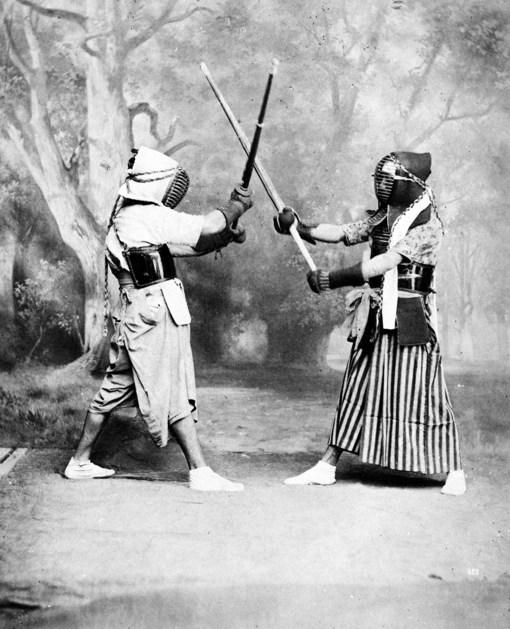 剣道、または日本のフェンシング、c.1860-80 作： ヨーロッパの写真家
