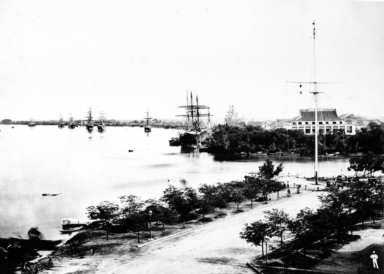 ウォーターフロント、サイゴン、1870年代頃 作： ヨーロッパの写真家