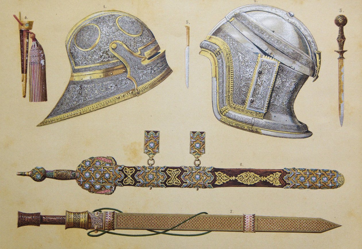 グラナダの最後のムーア人の王ボアブディルに属していた武器 作： ヨーロピアンスクール