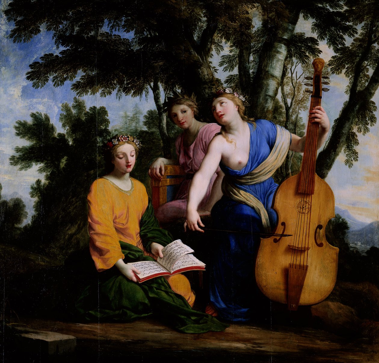 Muses Melpomene、Erato and Polymnia、1652-55 作： ユスターシュ・ル・スール