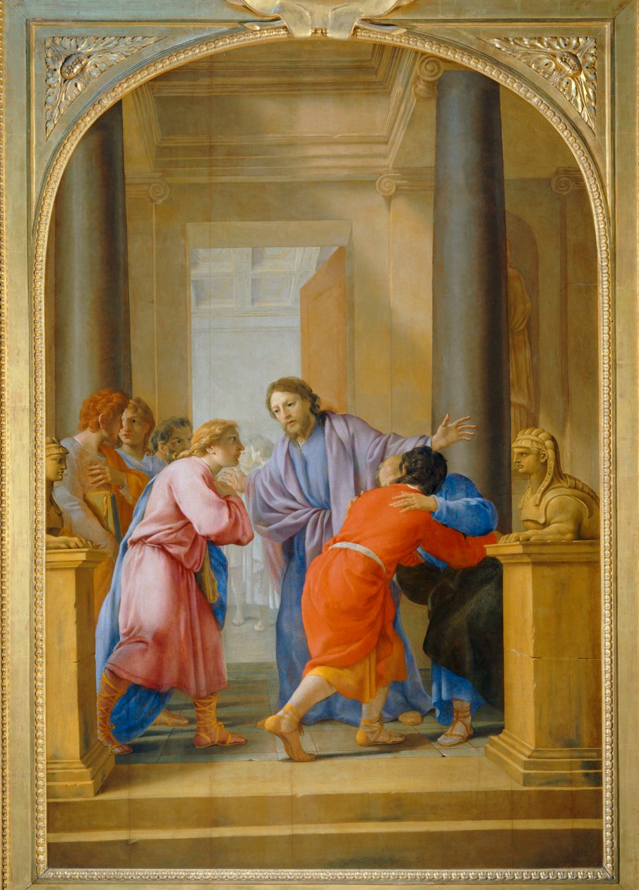 サン・ブルーノが弟子や友人に世を捨てるよう呼びかける - Saint Bruno engage ses disciples et ses amis à quitter le monde - サン・ブルーノが弟子や友人に世を捨てるよう呼びかける ... 作： Eustache（スタジオ）Le Sueur