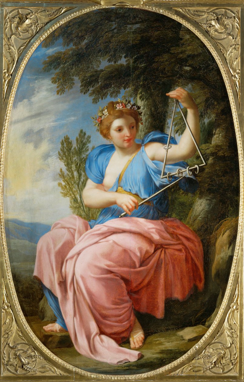 パリのルーヴル美術館、ミューズの間から、ミューズ、テルプシコーレ。 作： Eustache（スタジオ）Le Sueur