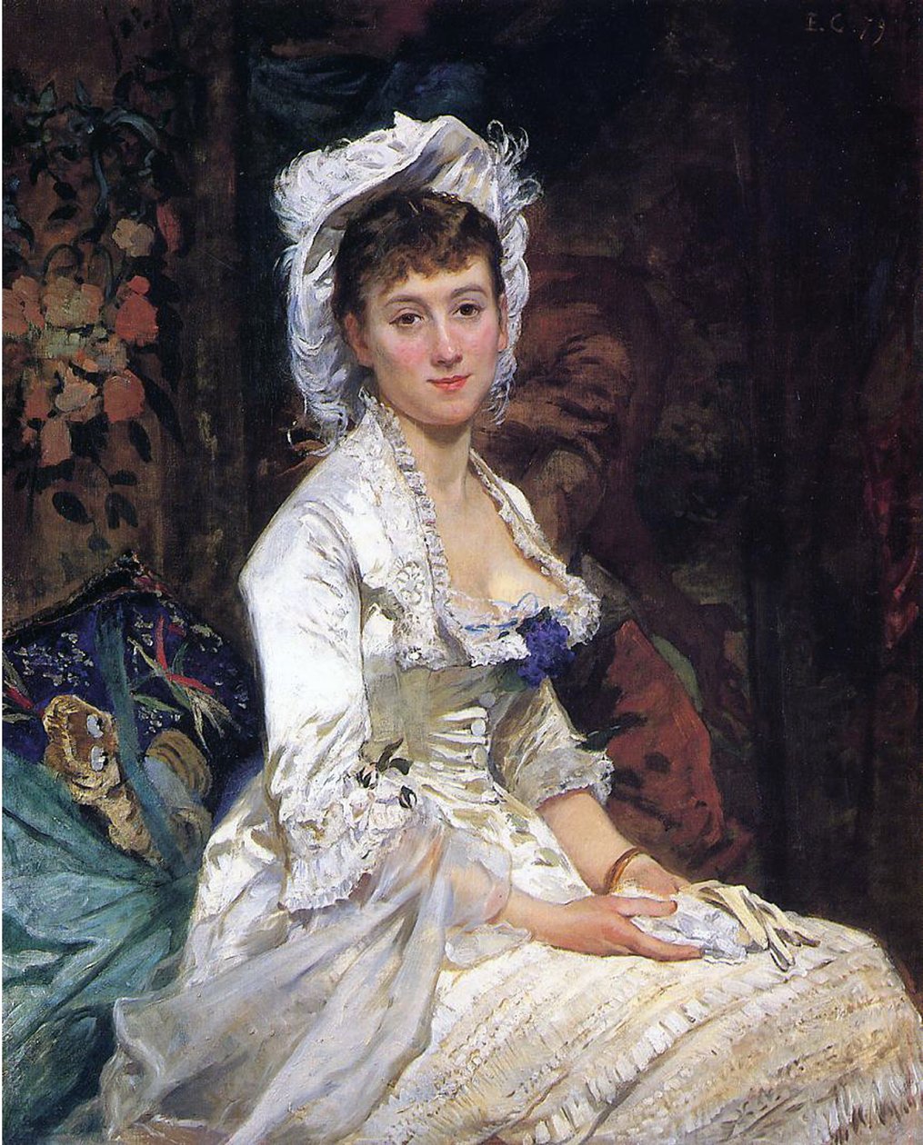 白衣の女、1879 作： エヴァ・ゴンザレス