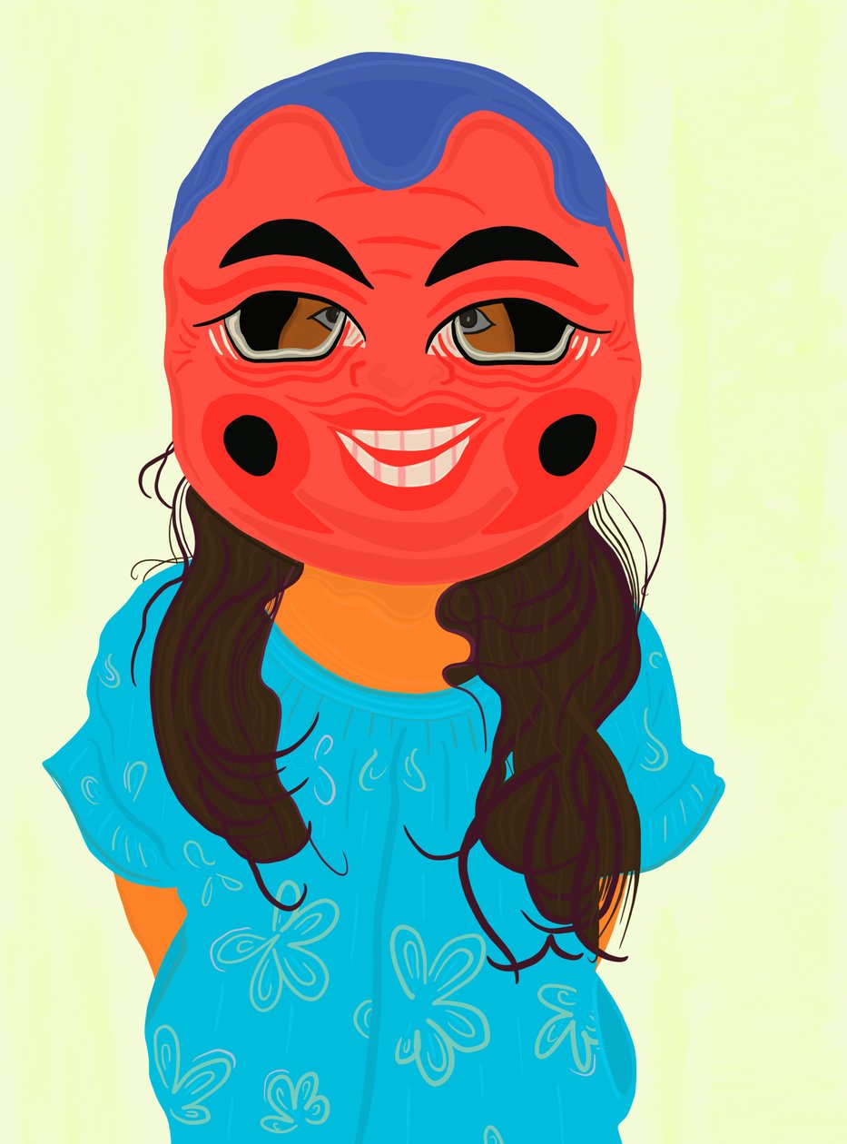 Ava In Vietnamese Mask, c.2020-24（デジタルアート） 作： エヴァン・スクラー