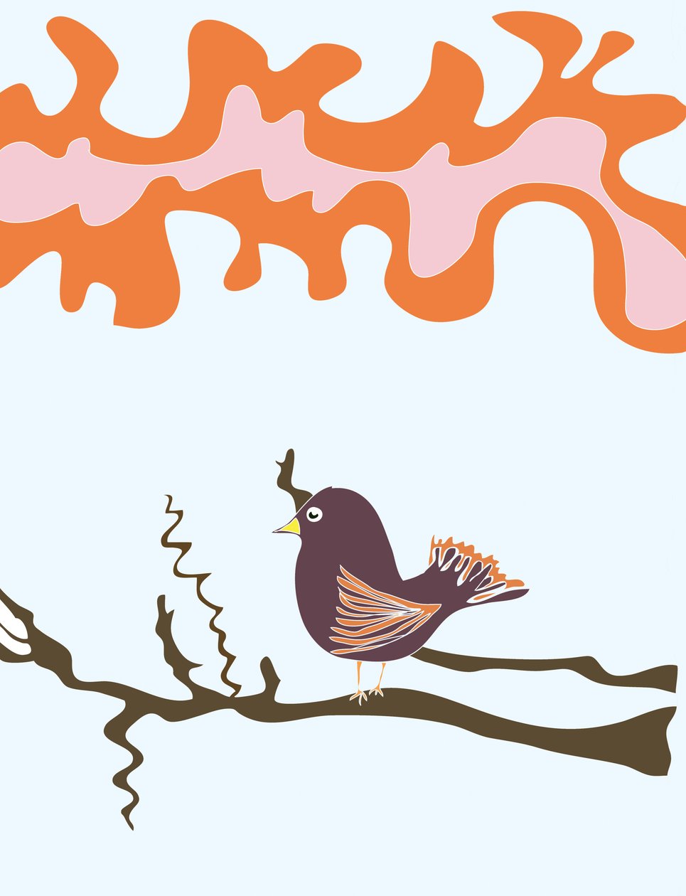Bird On Branch, 2015（iPadでアップルペンシルを使って手描きしたもの） 作： エヴァン・スクラー