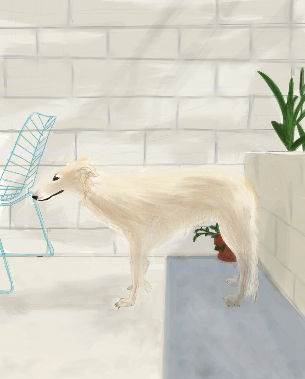Penny On The Back Porch 2017（iPadでApple pencilを使って手描きしたもの） 作： エヴァン・スクラー