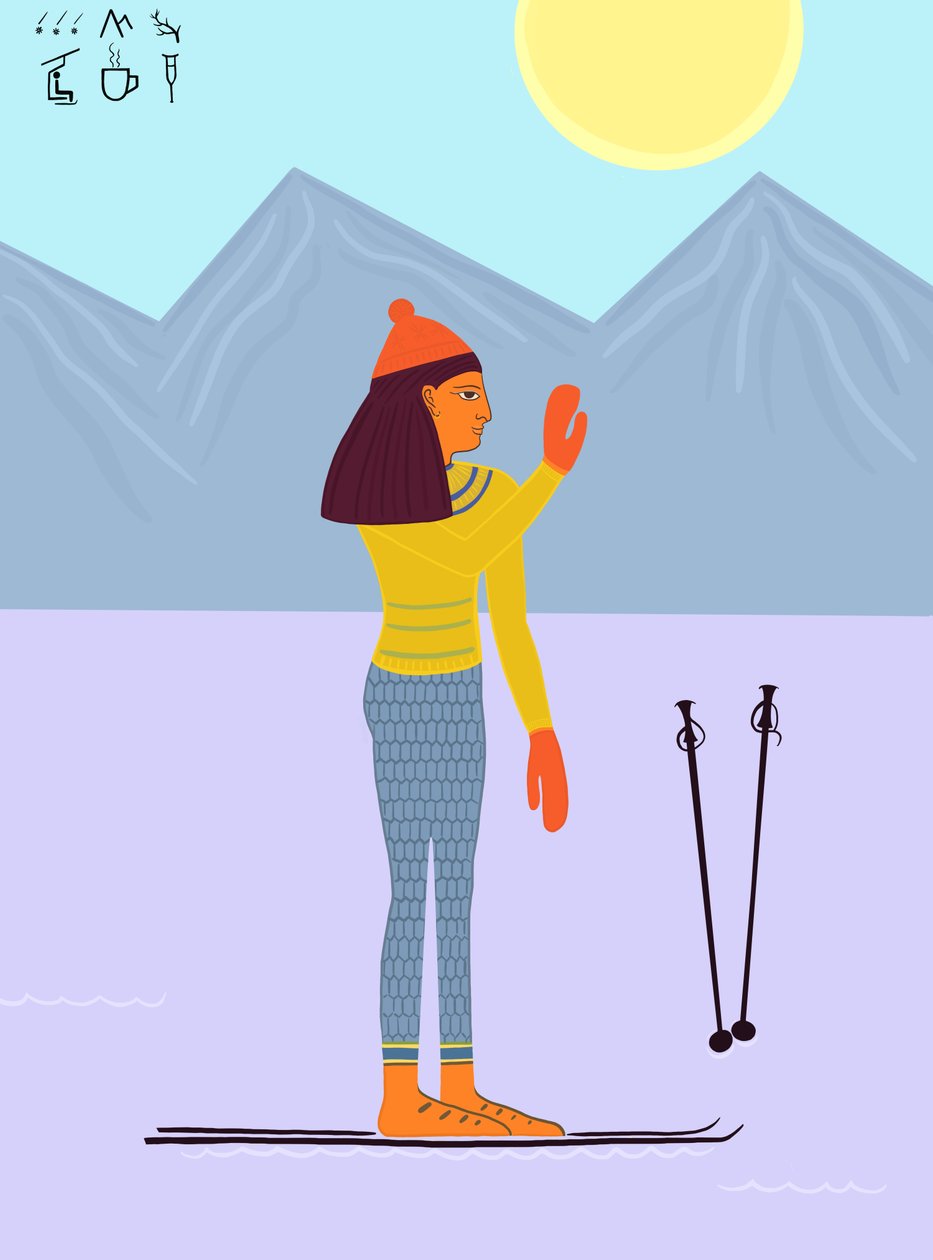 Ski Day With Hieroglphics, c.2020-24（デジタルアート） 作： エヴァン・スクラー