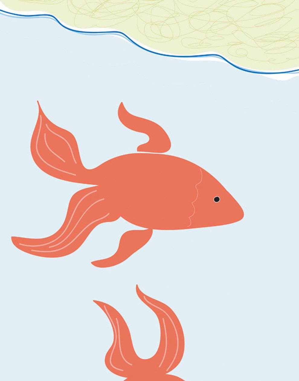 Two Goldfish In Bowl, 2015（iPadにアップルペンシルで手描きしたもの） 作： エヴァン・スクラー
