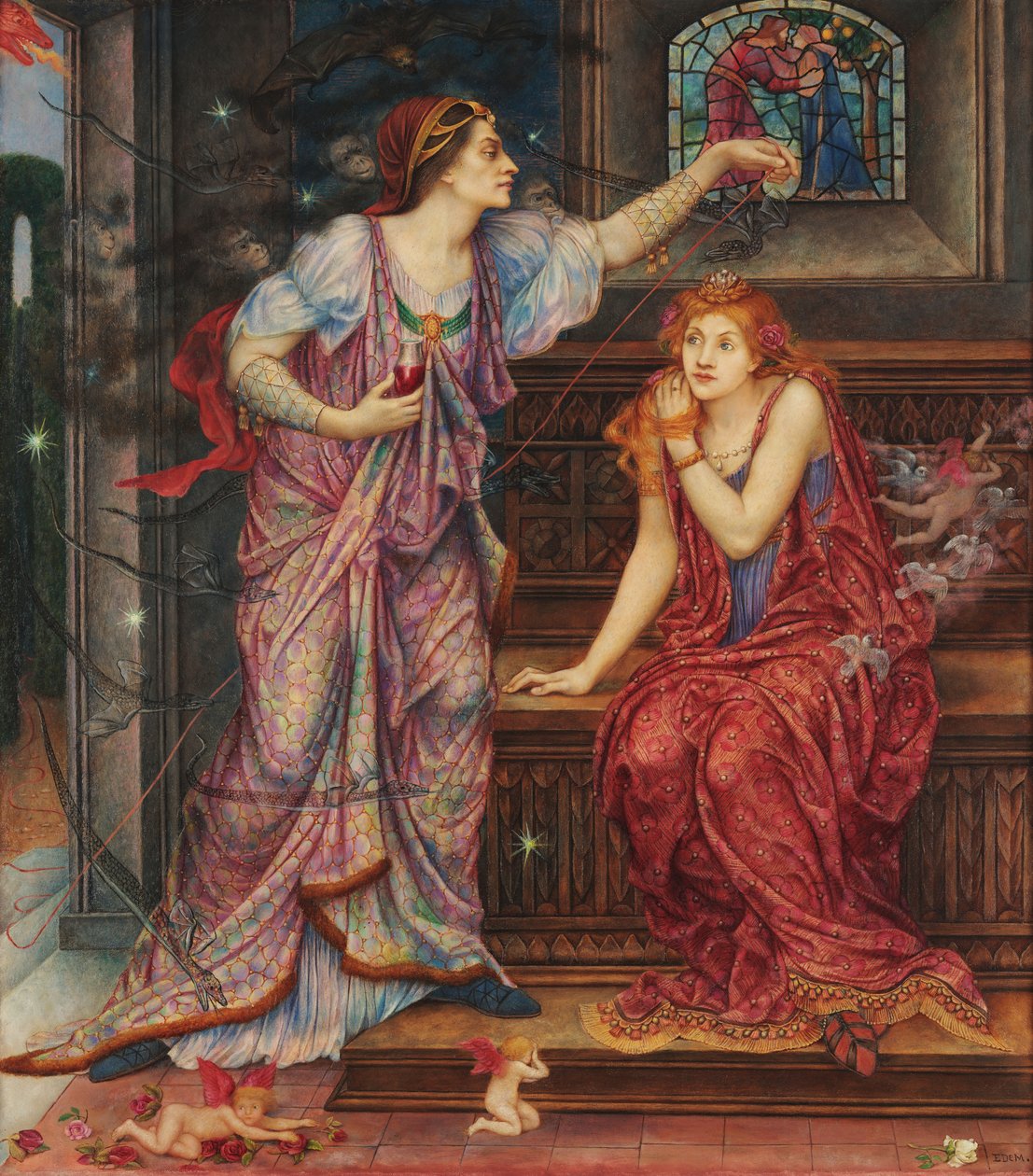 王妃エレノア＆フェア・ロザムンド 作： Evelyn De Morgan