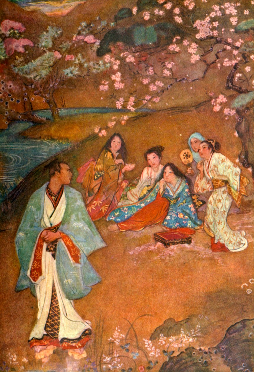 「スミレの井戸のそばのシングルと吉沢」、1912年。 作： イヴリンポール