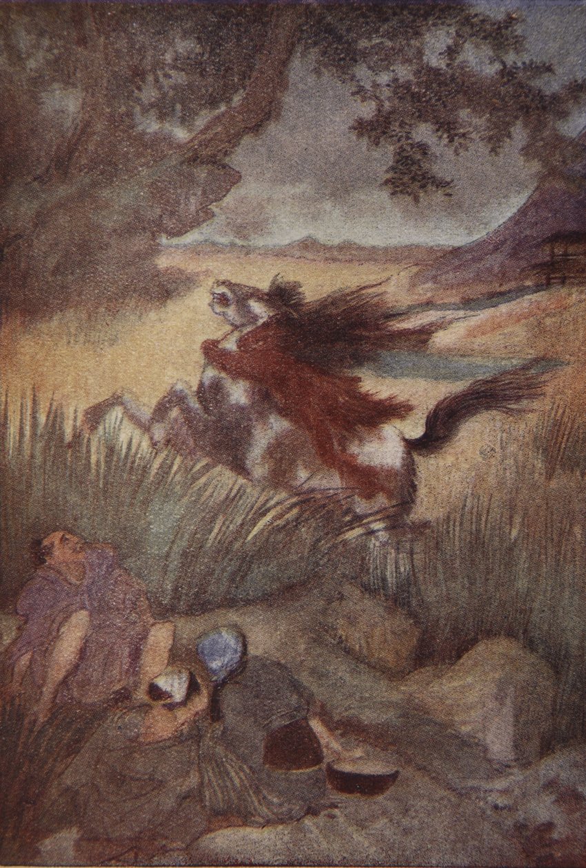 カッパと彼の犠牲者、F. Hadland Davis 作「The Myths and Legends of Japan」のイラスト 作： イヴリンポール