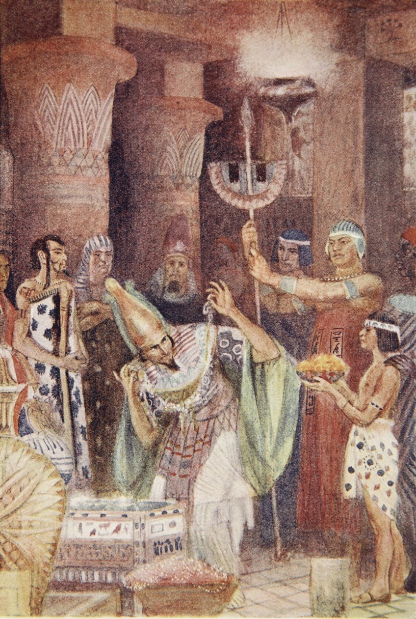 ルイス・スペンスによる「古代エジプトの神話」からのイラスト、ラムシナイトの宝物庫 作： イヴリンポール