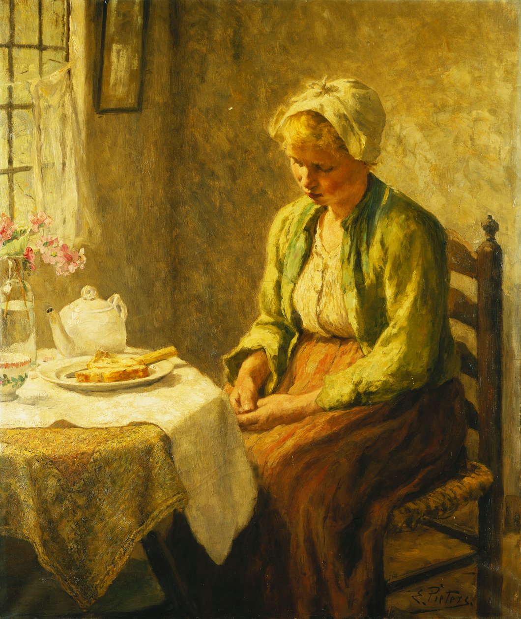 食事の前の恵み 作： Evert Pieters