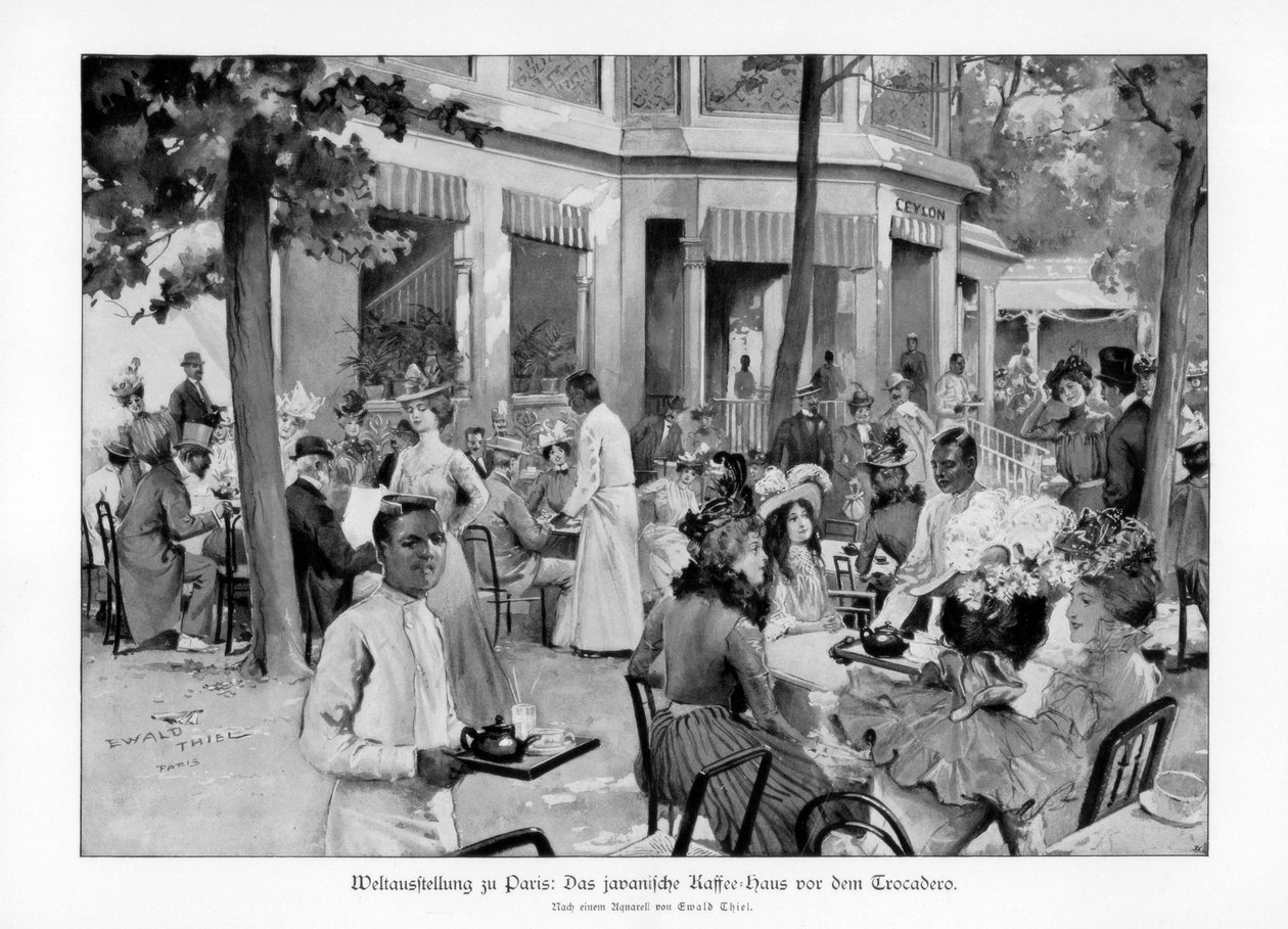 ジャワのコーヒーハウス、トロカデロ、パリ万博、1889年、1900年。 作： エワルド・ティエル