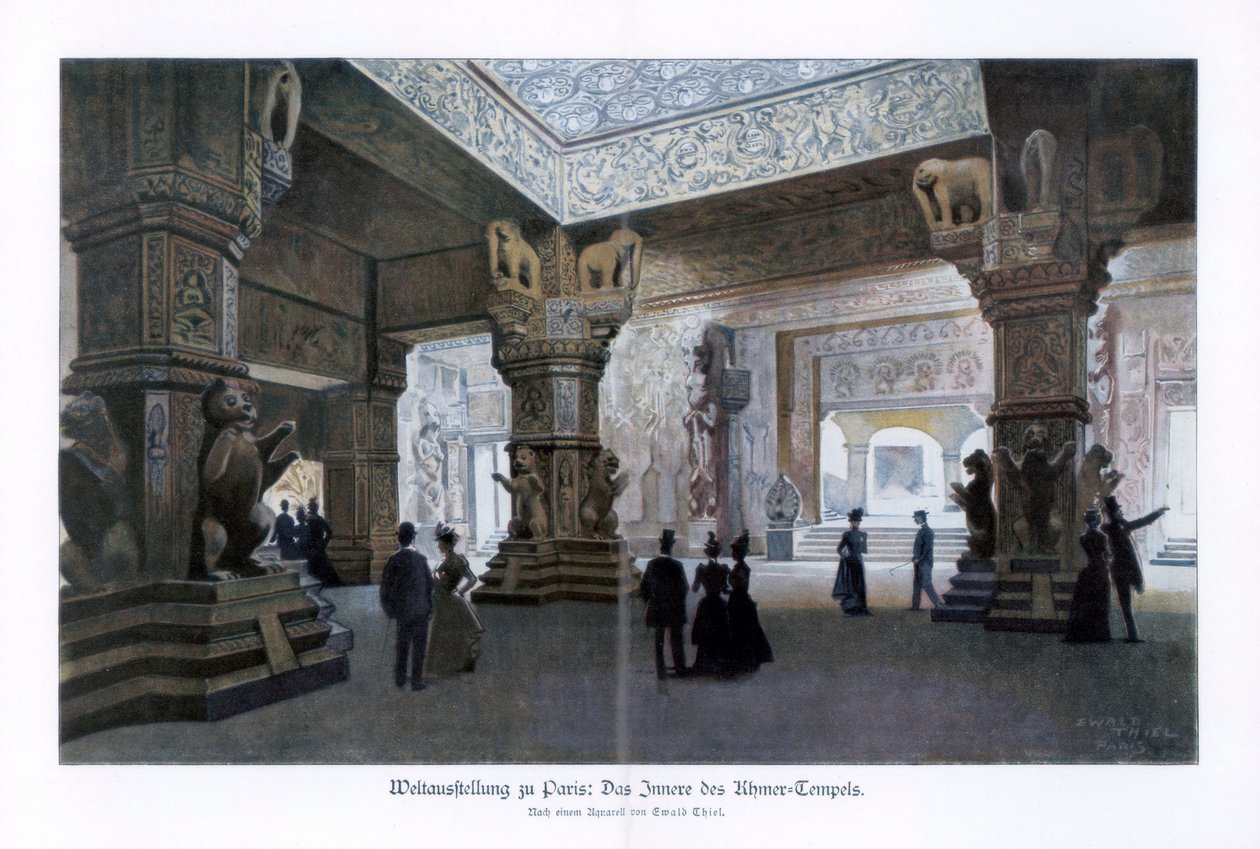 クメール寺院、パリ万博、1889年、1900年。 作： エワルド・ティエル