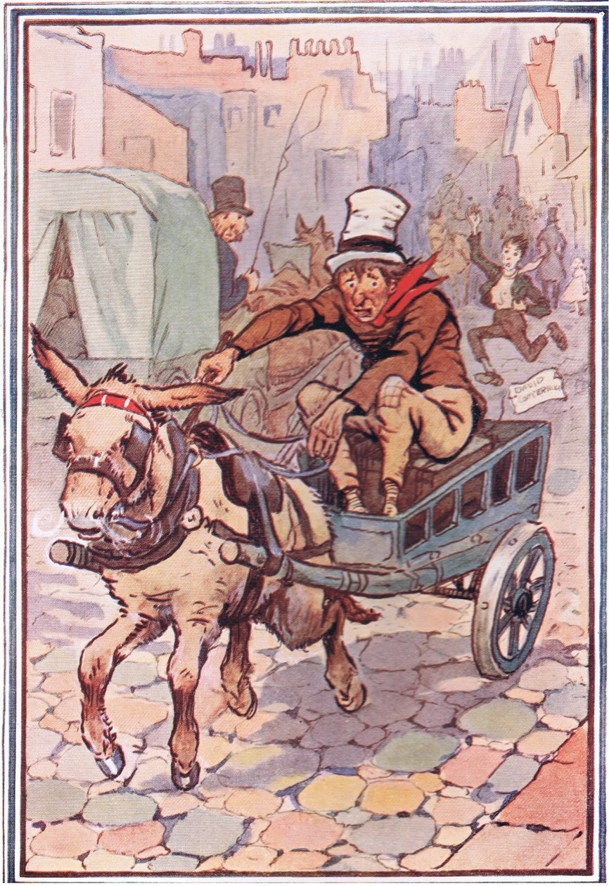 デビッドはできるだけ早く彼の後を走りました、イラストはデビッド・コッパーフィールドから、1914 作： FMBブライキー