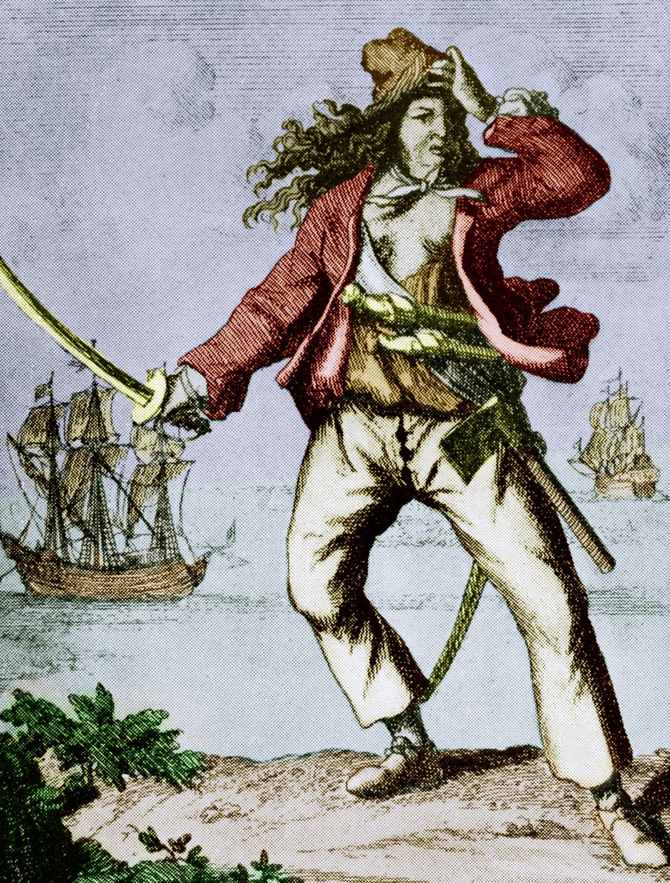メアリー・リード（1690-1720）イギリスの女海賊（エングレーヴィング） 作： F・ウェントワース