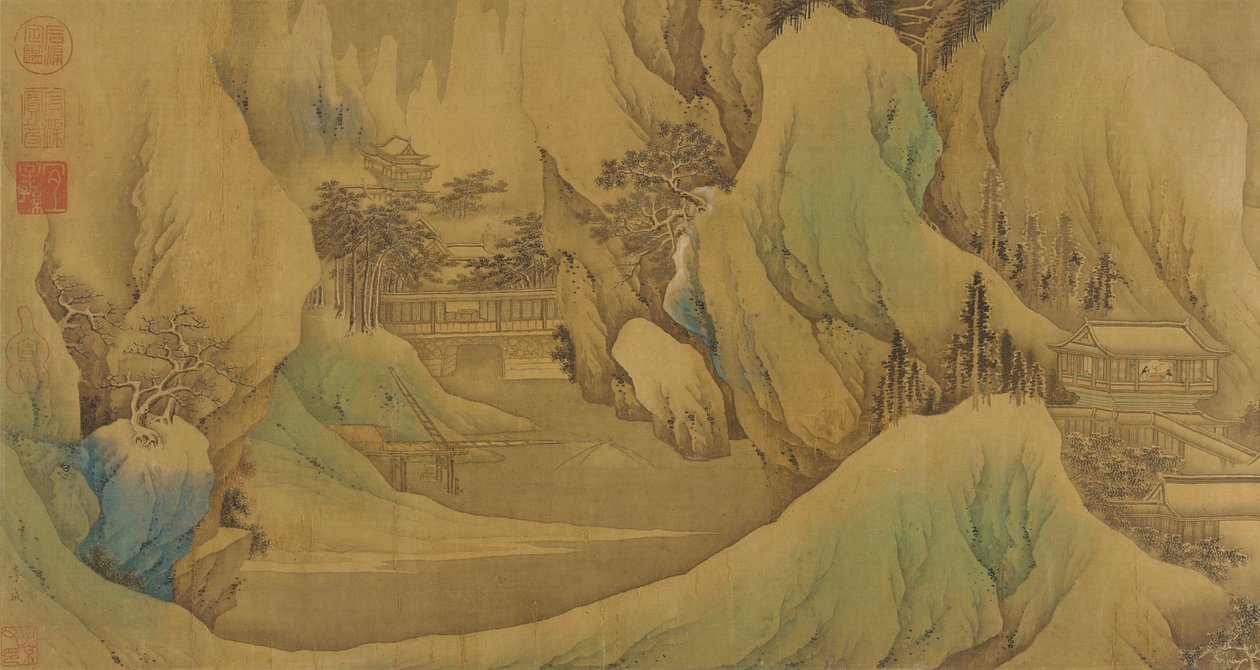 17 世紀、清王朝、雪山麓の夜明けの旅。 作： ファンチー