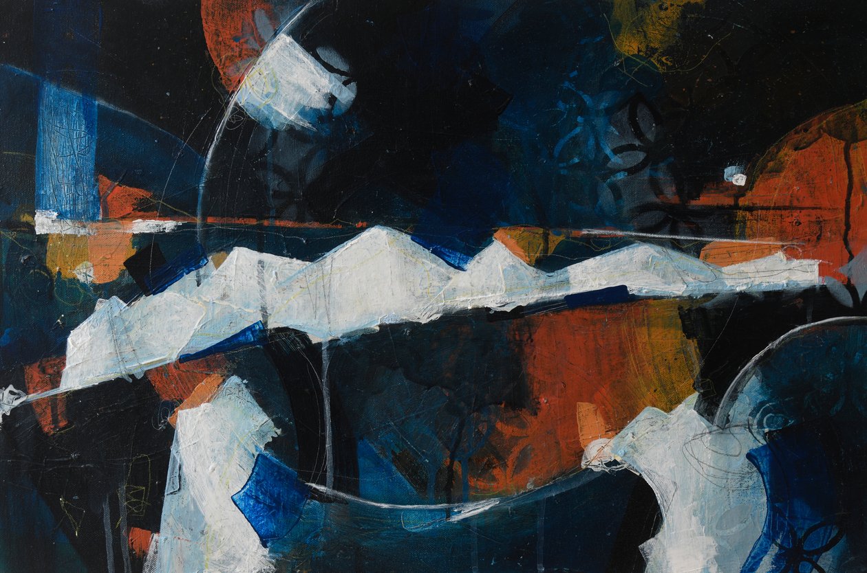 東へ向かう、2018年（キャンバスにアクリル画） 作： 